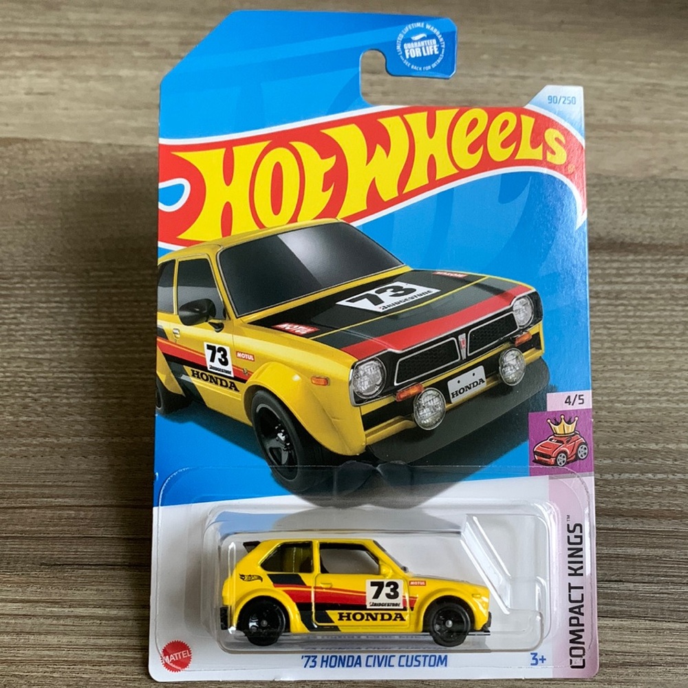 Hot Wheels 73 Honda Civic Custom Compact Yellow Car 1970s 70s Hotwheels New 2024